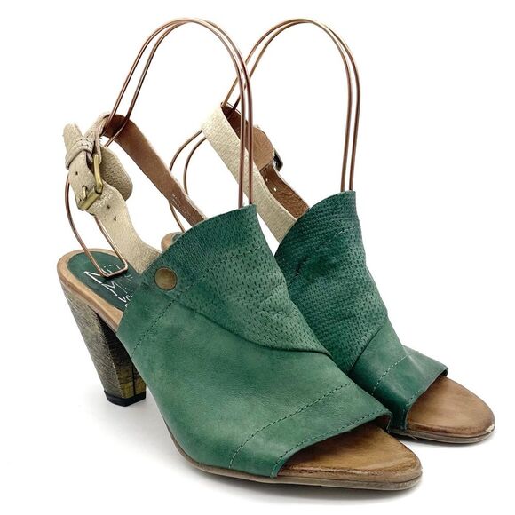 Miz Mooz Millicent Emerald Green Leather Slingback Sandals Size EU 41 US 9.5-10 - Picture 7 of 16